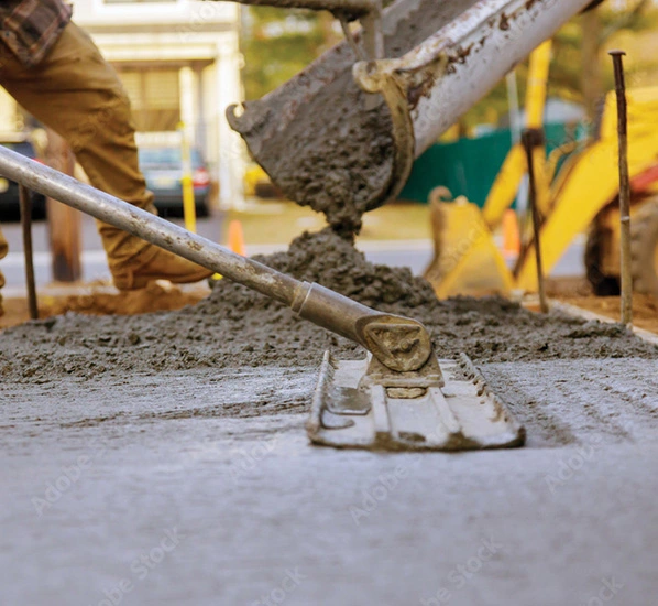Commercial Sidewalk being installed